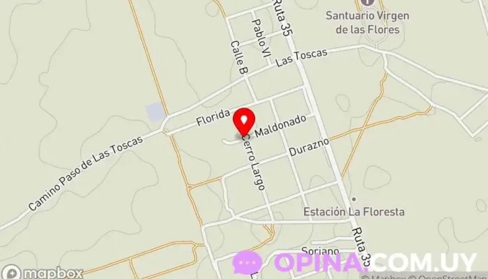 mapa de TBI (TUTORÍAS BÁSICAS DE INGLÉS) Academia de inglés en Est. La Floresta