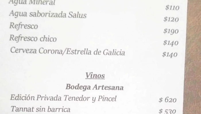 Tenedor Y Pincel -  Precios - Aguas Corrientes