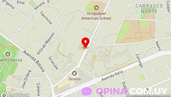 mapa de The Anglo School Carrasco Colegio bilingüe, Escuela en Montevideo