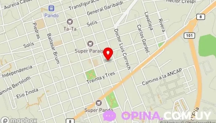 mapa de The Barber King Escuela en Pando