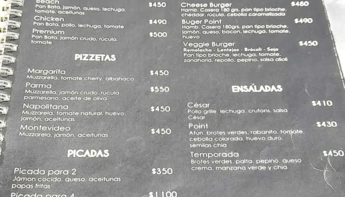 The Gourmet Point:  Menu - Bar restaurante