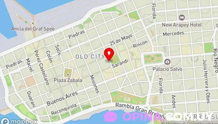 mapa de Thomson Reuters Uruguay Editorial en Montevideo