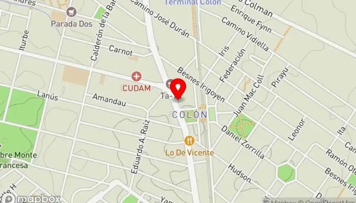 mapa de Tienda de pan Panadería en Montevideo