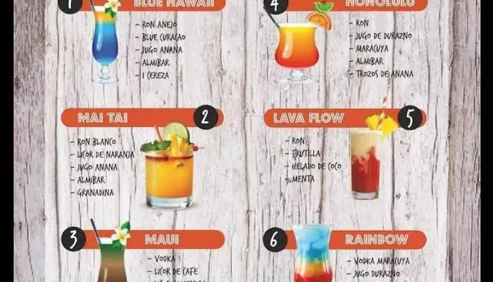 Tiki Resto Pub:  Menu