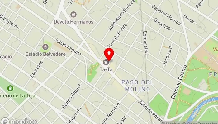 mapa de Todo al Fuego Restaurante especializado en barbacoa en Montevideo