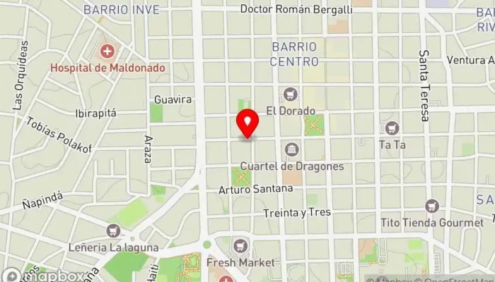 mapa de Togas Burger Hamburguesería en Maldonado