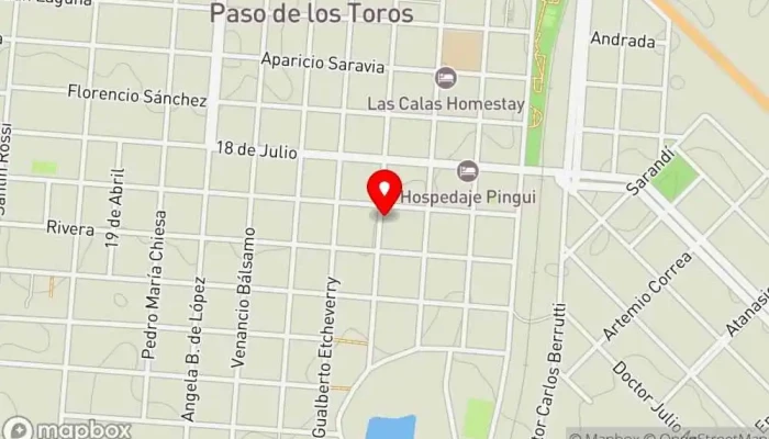 mapa de Torito's Pizza Restaurante en Paso de los Toros