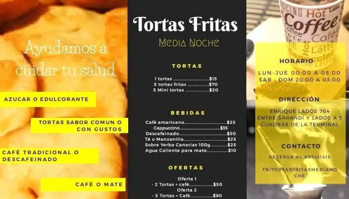 Tortas Fritas Media Noche Menu