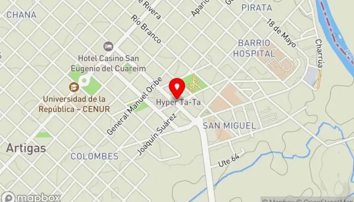 mapa de Trailer del GUTA Restaurante en Artigas