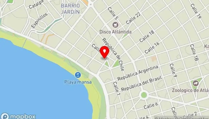 mapa de Tsunami Épico Restaurante de sushi, Tienda de pasta en Atlántida