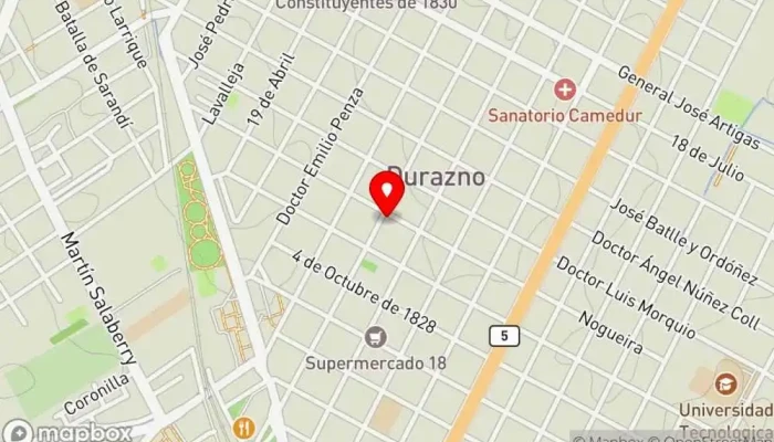 mapa de Tutto Pizza Restaurante en Durazno