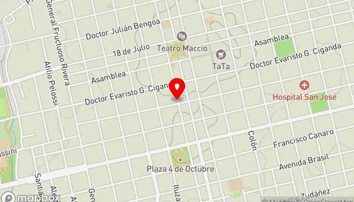 mapa de Un Paso Adelante - Comida Saludable Zona de restauración en San José de Mayo