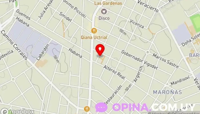 mapa de Union Ciclista Escuela en Montevideo