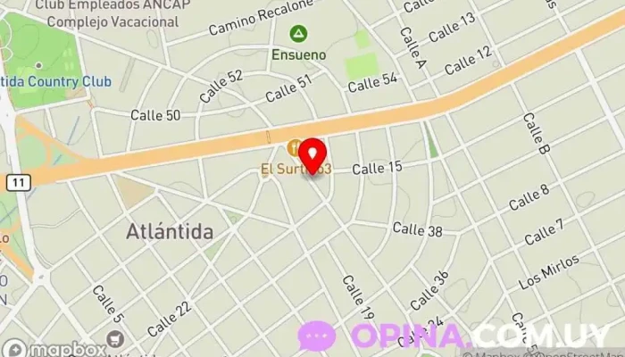 mapa de UruBrit Academia de inglés en Atlántida