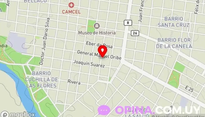 mapa de UTU Escuela Técnica Melo Escuela universitaria, Universidad en Melo