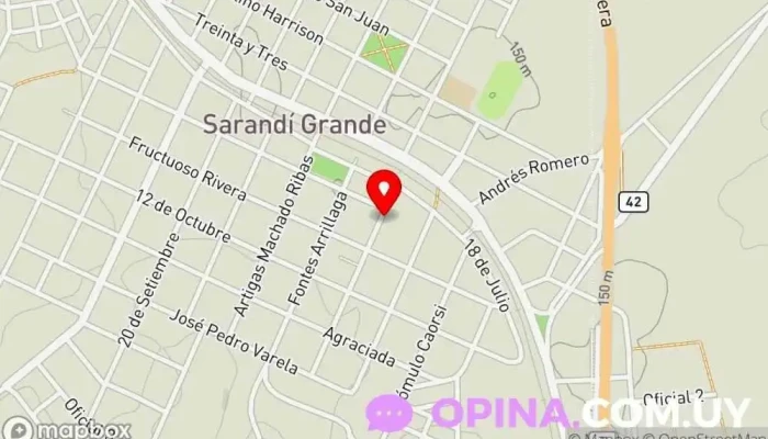 mapa de UTU Institución educativa en Sarandí Grande