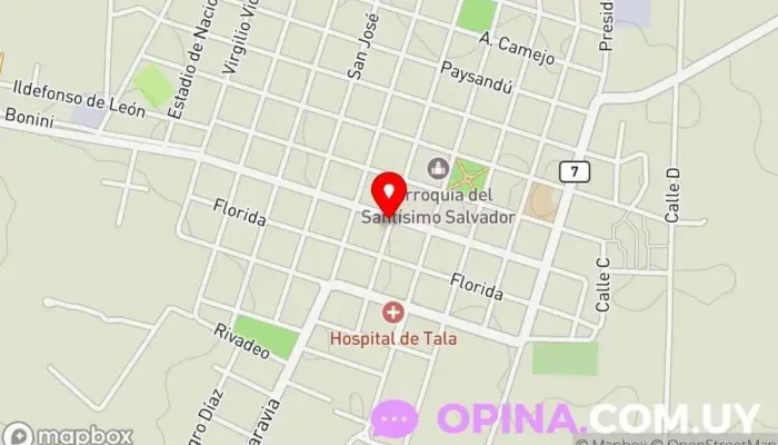 mapa de UTU Tala Escuela en Tala