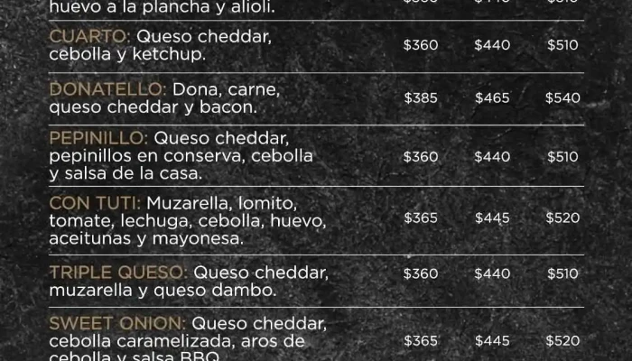 Valito Burgers Milas Menu - Hamburguesería