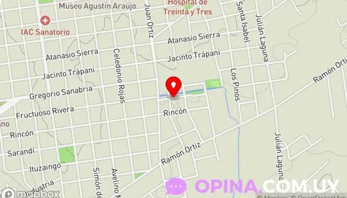 mapa de Valle Alto  en Treinta y Tres