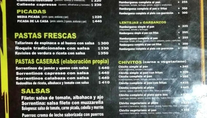 Verde Comidas Naturales:  Menu - Bar