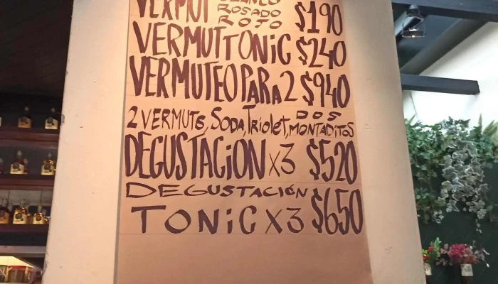 Vermuteria Menu - Bar de tapas