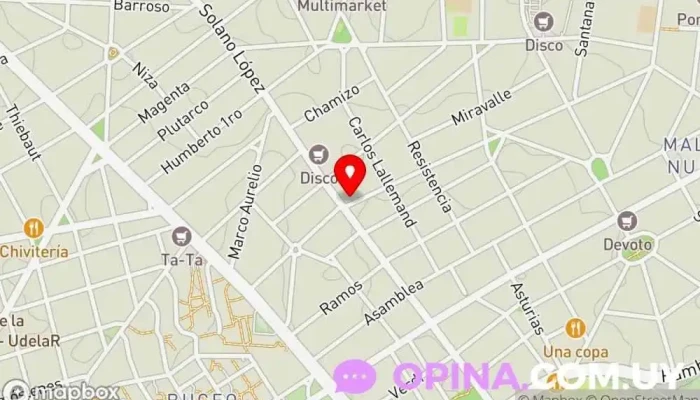 mapa de VIAL academia de choferes Autoescuela en Montevideo