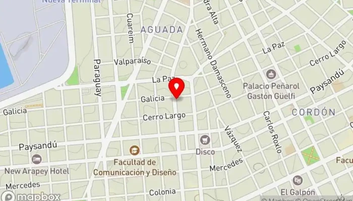 mapa de Vicentino Cafe Restaurant Restaurante, Cafetería en Montevideo