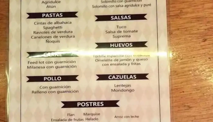 Viejo Sancho:  Menu