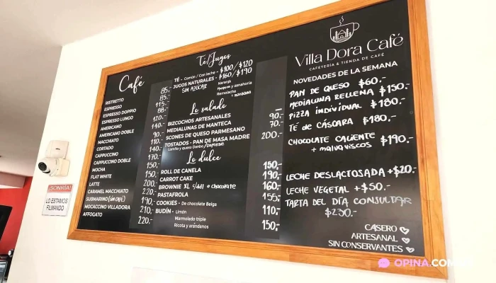 Villa Dora Cafe Menu - Cafetería