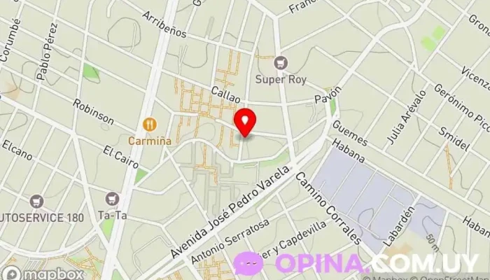 mapa de Villa española Escuela en Montevideo