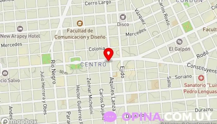 mapa de Vitalis Clínica de Trastornos Alimentarios Servicio de salud mental en Montevideo