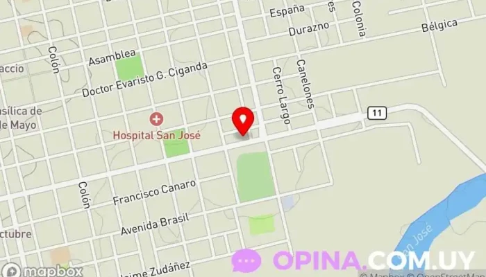 mapa de Viviendas COVIDEOM Complejo de viviendas en San José de Mayo