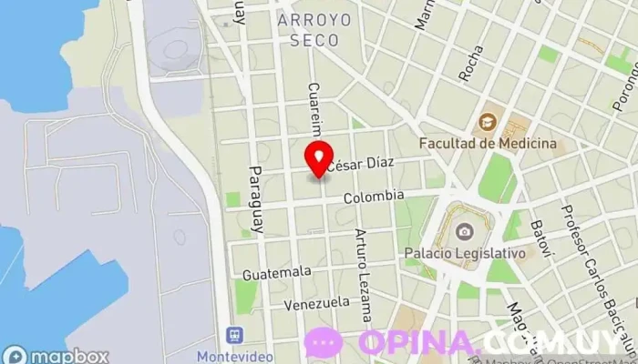 mapa de VTV Uruguay Cadena de televisión en Montevideo