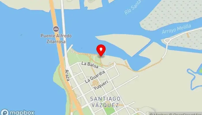 mapa de Yatch Club Uruguayo Club náutico en Santiago Vázquez