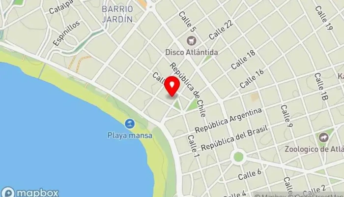 mapa de Yuda’s Epico Pub restaurante en Atlántida