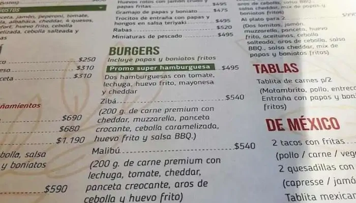 Ziba Menu - Restaurante de comida rápida