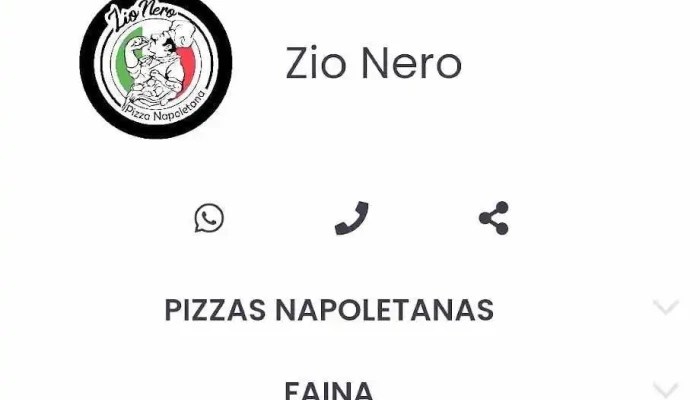 Zio Nero Menu - Pizzería