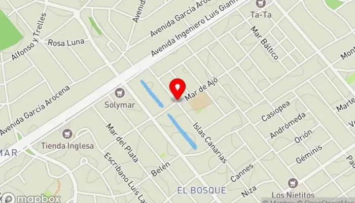 mapa de Zona de Achike Lounge en Ciudad de la Costa