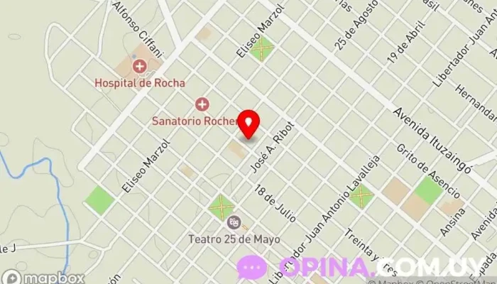 mapa de Zumba con Marcia Gimnasio en Rocha